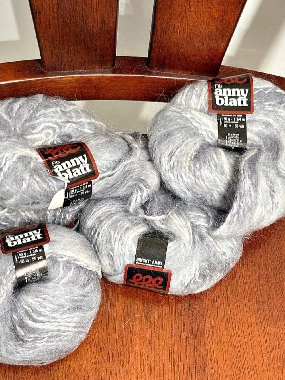 ✨ VINTAGE IMPORT DESTASH ✨ 6 Skeins Fils Anny Blatt Mohair Yarn- 3 weight
